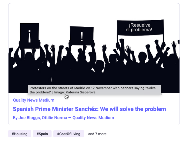 A social media preview in MediaFaro style