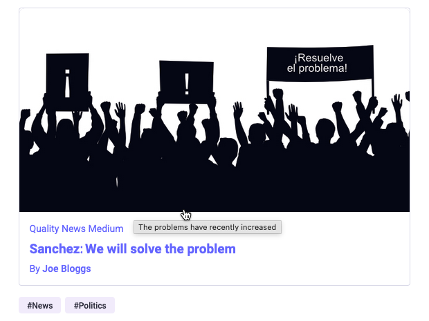 A typical social media preview